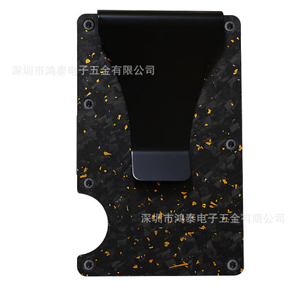 Cross-border Forged Carbon Pattern Card Holder RFID Metal Card Holder Red Forged Carbon Blue Forged Carbon Men's Minimalist Ultra-thin Wallet
