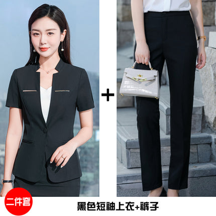 [Jewelry Store Work Clothes] Beautician Summer New Short-Sleeved Suit Front Desk Waiter Professional Women's Suit