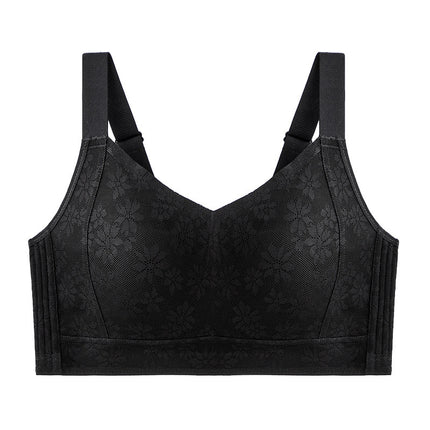 Traceless Rings-free Lace plus size Underwear Large Chest Small Anti-sagging Ultra-thin Full Cup Rabbit Ear Cup Bra