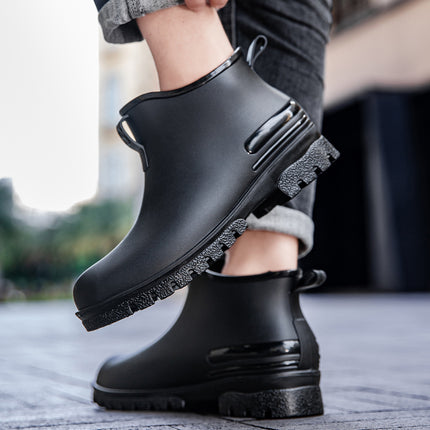 Couple Style Thickened Men's and Women's Outdoor Waterproof Anti-Slip Portable Rain Boots Wholesale Takeaway Rain Boots Short-Tube Women's Rain Boots