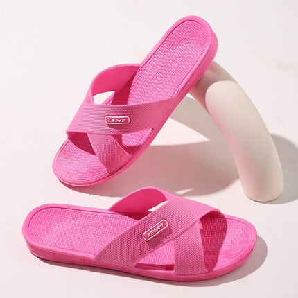 368 Women's Classic Style Summer New Women's Home Slippers Bathroom Bath Non-Slip Cross Slippers Wholesale