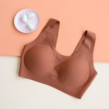 Guo Lian Silk Non-marking Fit Bra Mulberry Silk Non-steel Ring Thin Underwear Beauty Back Underwear plus size