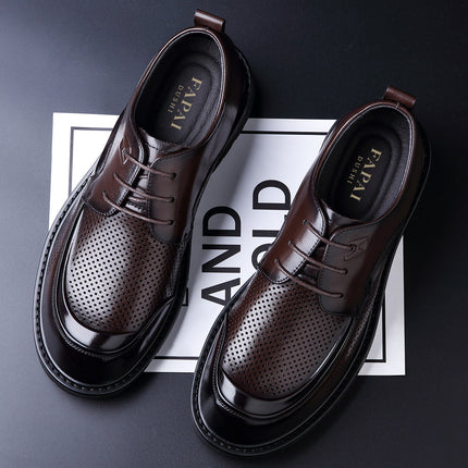 2025 New Men's Leather Shoes for Summer, High-End Men's Shoes Made of Top-Layer Cowhide, Comfortable and Breathable, Business Casual, Trendy Formal Wear