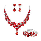 Red necklace + earrings + bracelet