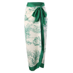 Green gauze skirt / Free size