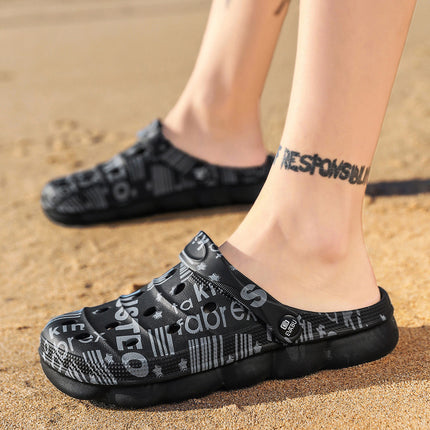 Couple's Cave Shoes Outdoor Non-slip Thick-soled Men's Beach Shoes Summer Outdoor Camouflage Two-Wearing Soft-soled Baotou Slippers