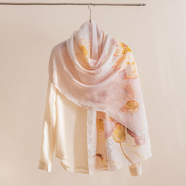Silk Scarf, Long and Elegant, New Autumn Style, Mulberry Silk Printed, Fashionable Women's Scarf, Versatile