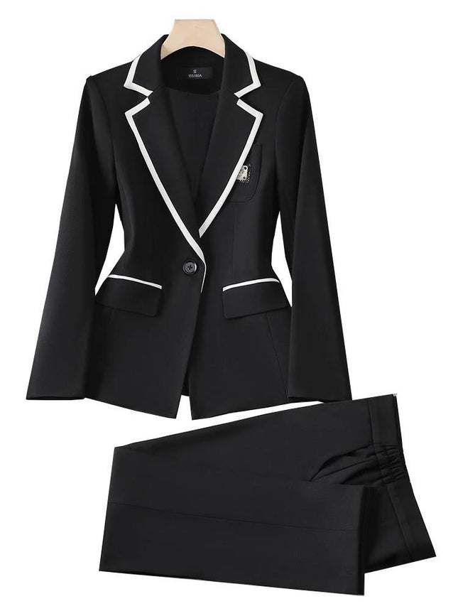 Formal Women's Suit Pants Set Autumn Winter New Fashion Apricot