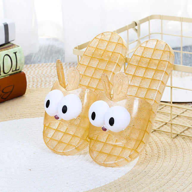 2025 Home Slippers Bathroom Waterproof Anti-Slip Women's Slippers Summer Jelly Translucent Crystal Sandals Wholesale