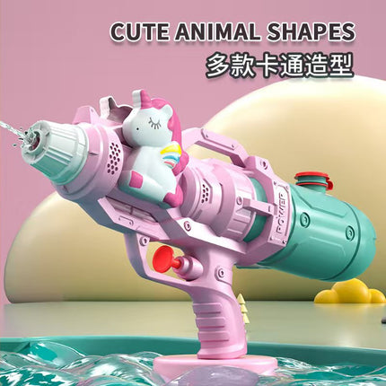New children's water gun toy Net red double nozzle water gun pony dinosaur duck shark pull-out water gun