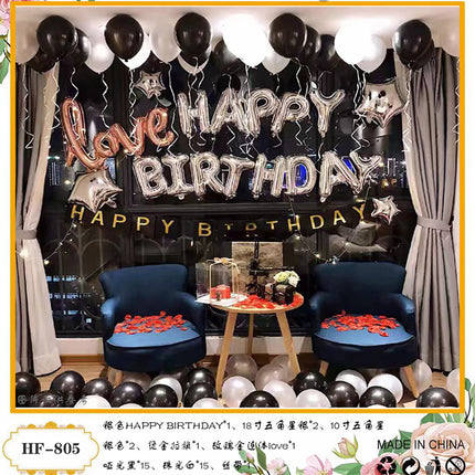 18-Year-Old Adult Ceremony Male and Female Birthday Decoration Party Decoration Background Wall Balloon Photo Scene Props Balloon Set