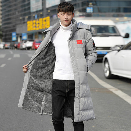 New Thickened Long Warm Hooded Jacket, Cold-Proof Sports Cotton Coat, Casual and Versatile for Men and Women