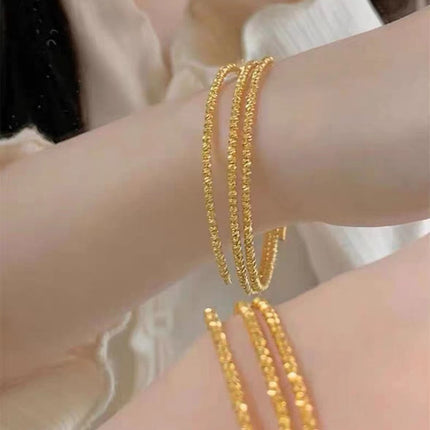 Sansheng III Bursting Didi Bead Bracelet Vietnam Shaggy Three Ring Bracelet Retractable Memory Elastic Bracelet Wholesale