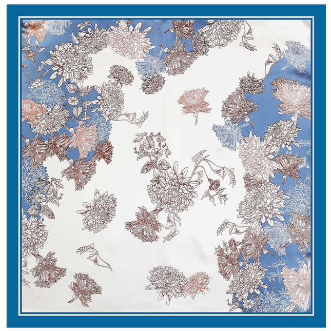 90cm Spring Fashion New Floral Women Decorative Headscarf Large Square Shawl Sunscreen Scarf Scarf