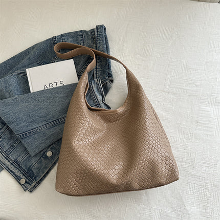 This Year's Popular Bags for Women 2025 New High-End Retro Shoulder Bag Large Capacity Commuter Tote Bucket Bag