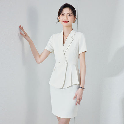 Professional suit suit women's summer elegant goddess fan high-end suit jacket workplace formal wear jewelry shop overalls
