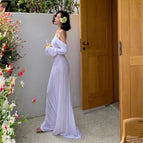 Alone white long skirt / S