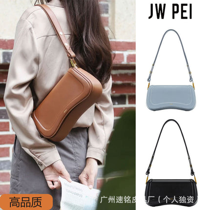 [Foreign Trade] Jwpei Pudding Bag Joy Underarm Bag Niche Crossbody Bag High-End Retro Baguette Bag Shoulder Bag