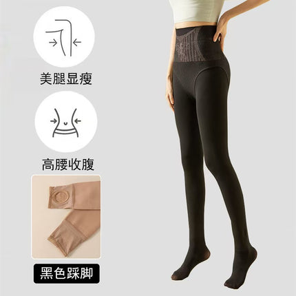 Flower fairy water light socks high waist abdomen leggings autumn and winter light leg artifact fleece-lined naked sense pantyhose manufacturers wholesale
