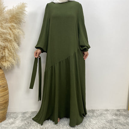 Aliexpress Ebay Amazon Hot-Selling Fashion Women's Solid Color Patchwork Flared Dress 6738