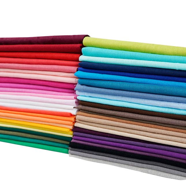 50 Colors Plain Pure Color Cloth Cotton Patchwork Cloth Set Handmade DIY Cotton Plain Cloth