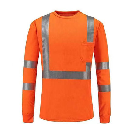 Site work clothes wholesale breathable sweat-absorbent fast cotton T-shirt dry outdoor safety construction tooling reflective strip T-shirt