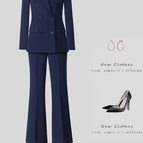 9399 blue suit + wide leg pants / 4 XL