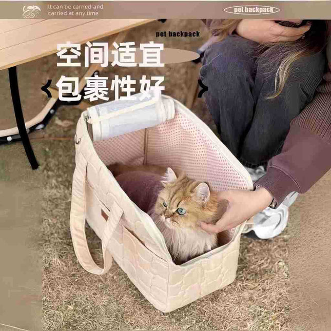 Cat Bag Winter Warm Going Out Portable Cat Carrying Portable Dog Bag High Beauty Value Small Dog Pet Backpack