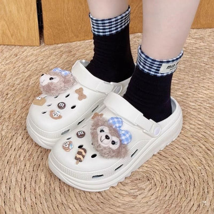 Cute Cartoon Shirley Rose Clogs for Women, 2026 Summer New Style, Outdoor Thick-Soled Slippers with a Soft Stepping Feel, Trendy Closed-Toe Sandals