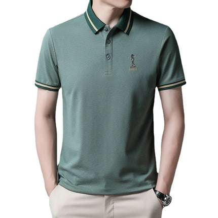 Explosions villain golf men's cotton polo summer short sleeve color live tremolo fast hand foreign trade special contribution