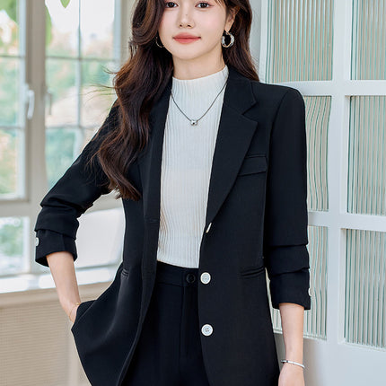 Fashion Commuter suit Women's 2024 Autumn Korean Style Temperament Commuter Goddess Fan Two-piece Simple Suit Pants Jacket