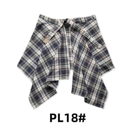 Children's Shirts, Sweatshirts, T-Shirts, Jackets, Layering Essentials, One-Piece Tie-Up Design, Hides Belly Fat, Plaid Hem