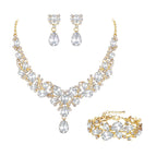 Gold necklace + earrings + bracelet