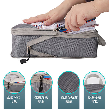 Travel Cosmetics Bag Compressible Foldableable Cosmetics Bag Storage Set Mesh Visible Suitcase Trolley Case Organizer Bag