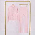 Strawberry milkshake hoodie & flare pant set