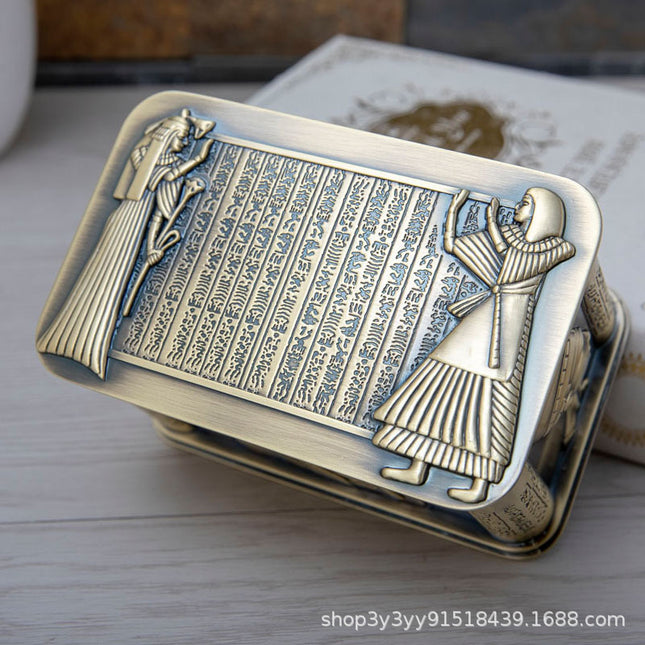 New Metal European Style Pharaoh Jewelry Box Creative High-End Exquisite Egyptian Style Jewelry Necklace Storage Box Wholesale