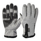 Gray, full-length tb zipper with faux fur trim / M