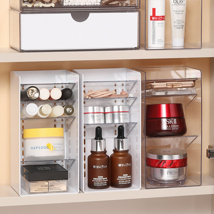 Mirror Cabinet Lipstick Jewelry Finishing Rack Narrow Mini Layer Rack Acrylic Cosmetic Storage Rack Dressing Table Rice Wood