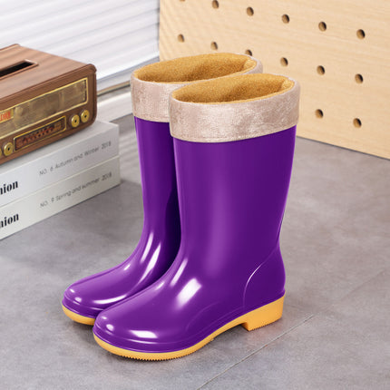 Multicolor Women's High Rain Boots, Long Rain Boots, Kitchen Rubber Shoes, Mom's Cleaning Water Shoes, Market Water Boots, Mid-Calf Women's Shoes