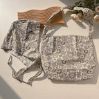 Hat and bag two-piece set poker small cashew rice white and black / One size fits all