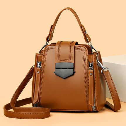 Cross-border new women's shoulder bag simple casual messenger bag large capacity PU retro handbag mini square bag