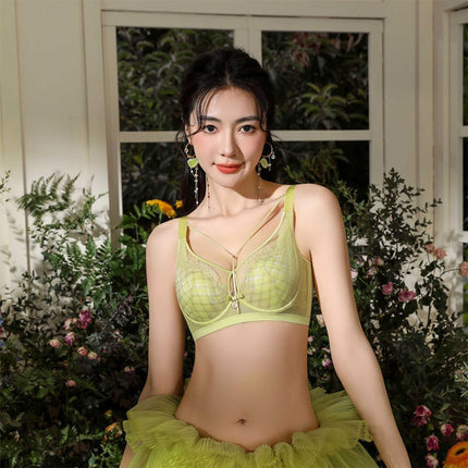 Underwear Women's Big Chest Slimming Adjustable Gather-up Summer Thin Soft Steel Ring Anti-sagging Rabbit Cup Bra