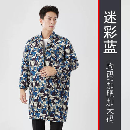 Blue coat overalls printing and handling labor protection clothing embroidery long sleeve dust-proof clothing tooling wholesale factory overalls printing