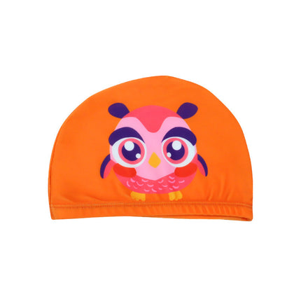 Cartoon Children's Swimming Cap Printed Cute Fashionable Cloth Cap for Boys and Girls Comfortable Non-Stretching Swimming Cap Cloth Cap Quick-Drying