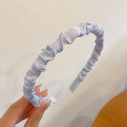 Mesh Pearl Flower Blue Face Wash Hair Hoop Female High Cranial Top Internet Red 2022 New Hair Clamp Pressure Hair Hoop
