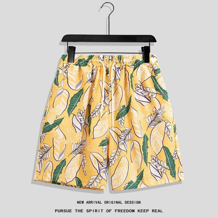 Summer Beach Shorts for Men Trendy Brand Ins Loose Sports Five-Point Quick-Dry Floral Shorts Trendy Couple Casual Large Shorts