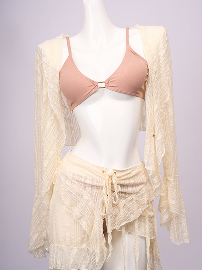 Cross-border Bikini Pure Sexy Split Swimsuit Four-piece High-end Small Chest Seaside Holiday Swimsuit New