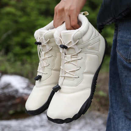 Winter Fleece-Lined Thickened Warm Snow Boots, Waterproof and Non-Slip Cotton Shoes for Outdoor Hiking, 2024 Unisex Snow Outdoor Wear