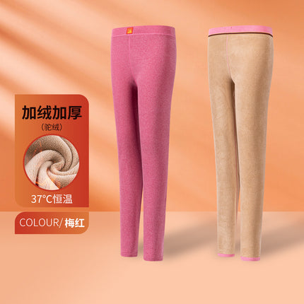 Fleece-Lined Leggings for Women, Thickened Thermal Pants, Cold-Resistant, Constant Temperature, High Elasticity, Versatile Women's Camel Fleece Pants, Autumn Pants