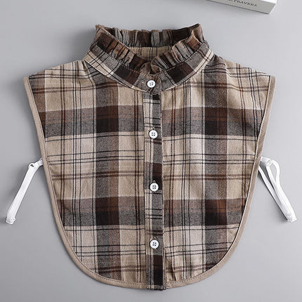 Winter Decorative Collar Women's Autumn and Winter All-match Shirt Collar Fake Collar Plaid Collar Point Collar Men's and Women's Casual Decorative Collar